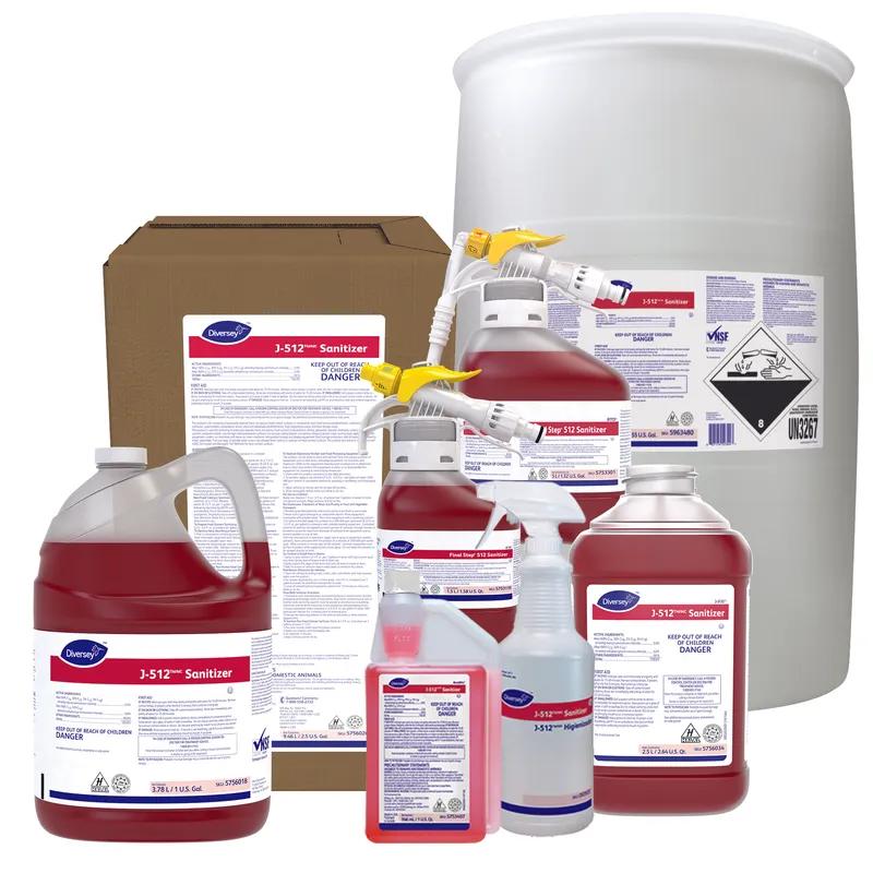 J-512 Sanitizer 32 FLOZ Multi Surface Liquid Concentrate Quat Kosher 6/Case