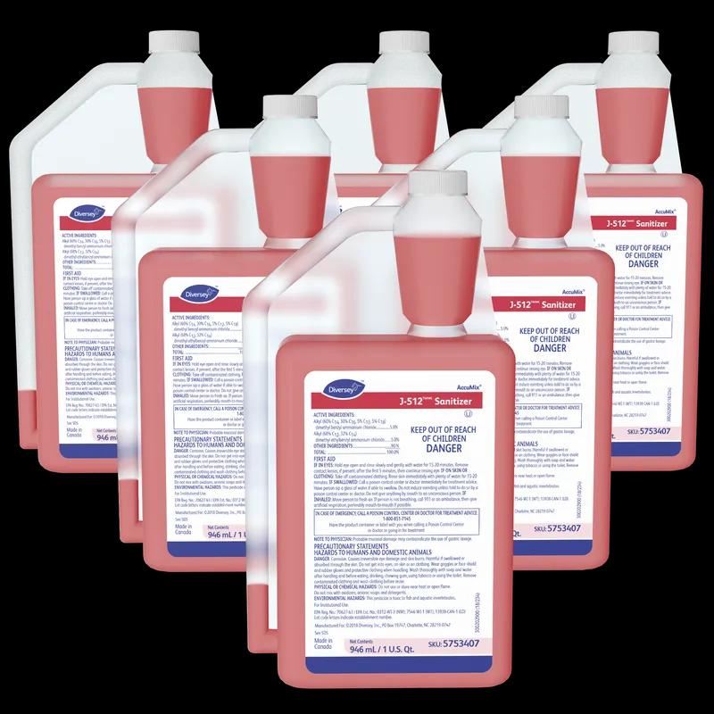 J-512 Sanitizer 32 FLOZ Multi Surface Liquid Concentrate Quat Kosher 6/Case