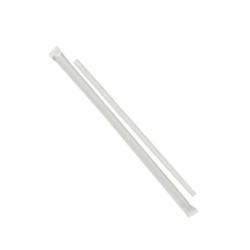 Victoria Bay Jumbo Straw 7.75 IN Plastic Clear Paper Wrapped 500 Count/Pack 24 Packs/Case 12000 Count/Case