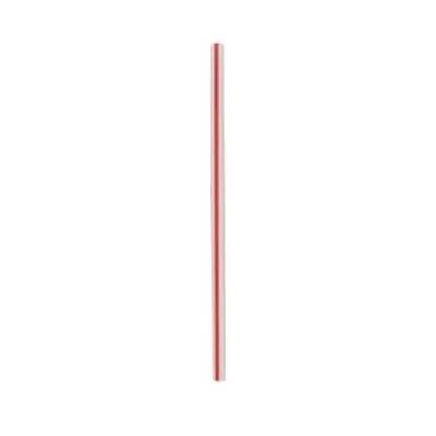 Victoria Bay Giant Straw 7.75 IN Plastic Red White Stripe Wrapped 7200/Case