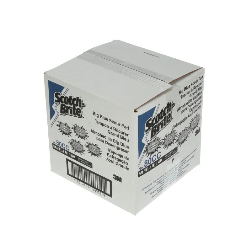 Scotch-Brite™ 80CC Scouring Pad 8.5X4.5 IN Heavy Duty Fiber Blue Rectangle Big Blue 5 Count/Pack 4 Packs/Case