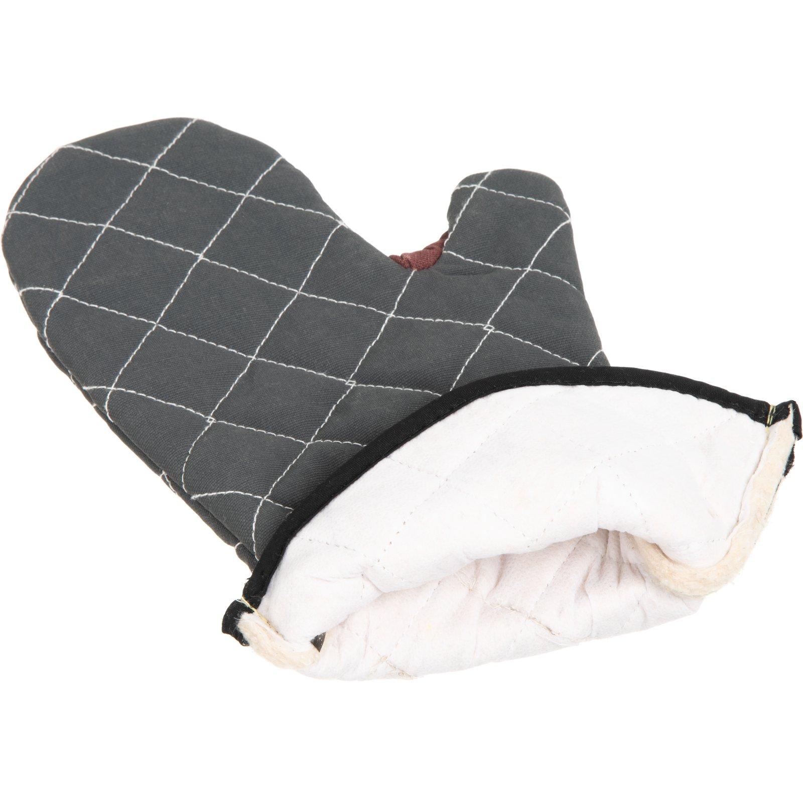 San Jamar Oven Mitt 15 IN Cotton Synthetic Blend Black WebGuard 1/Pair