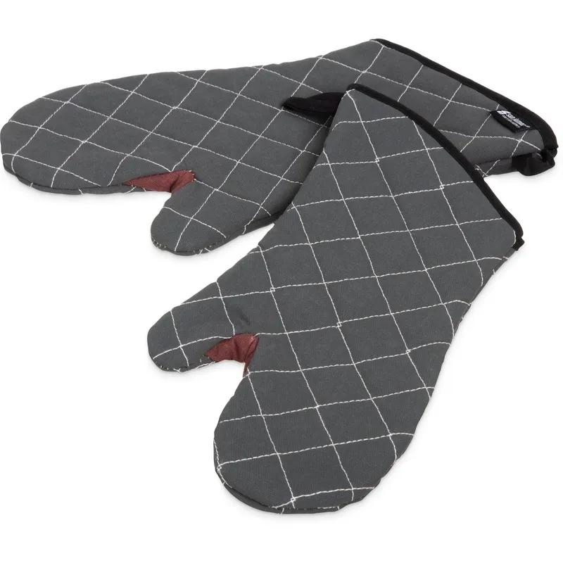 San Jamar Oven Mitt 15 IN Cotton Synthetic Blend Black WebGuard 1/Pair