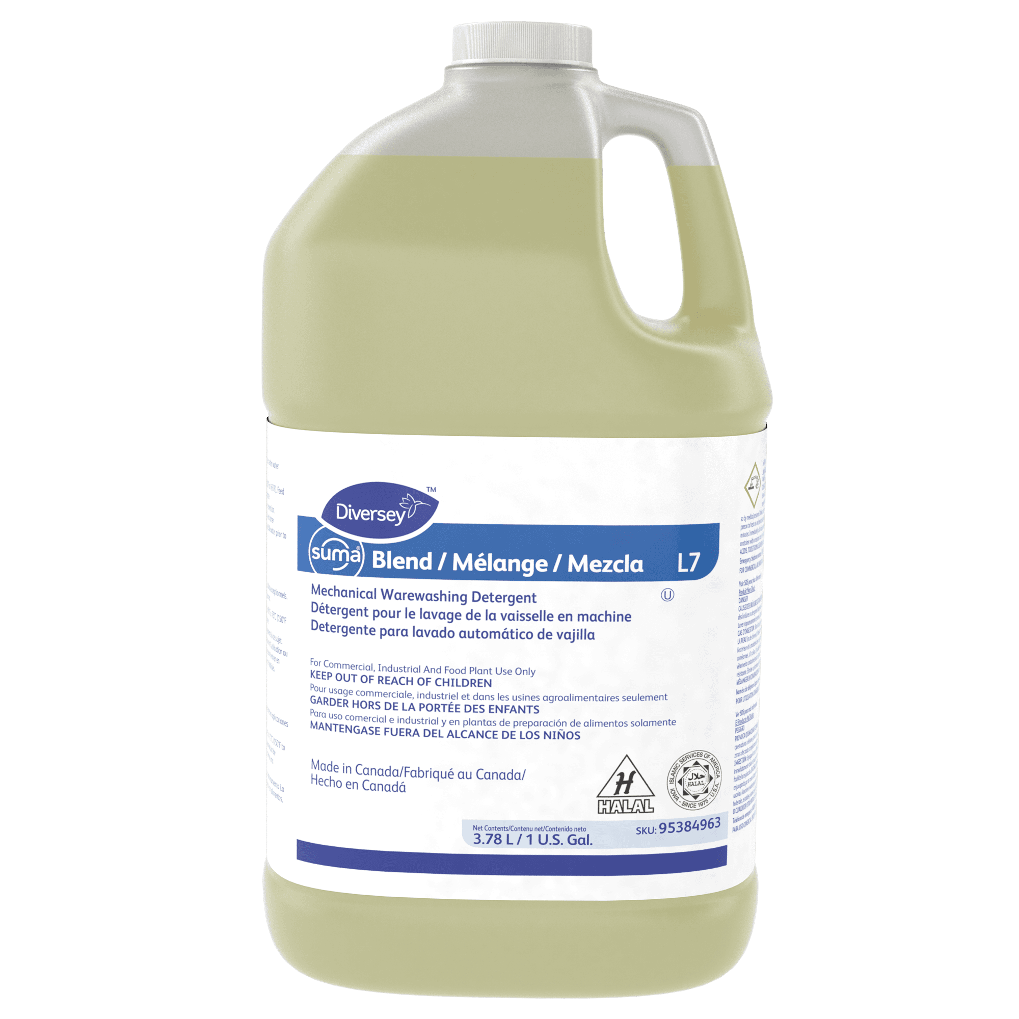 Suma® Warewashing Detergent 1 GAL Liquid Kosher 4/Case