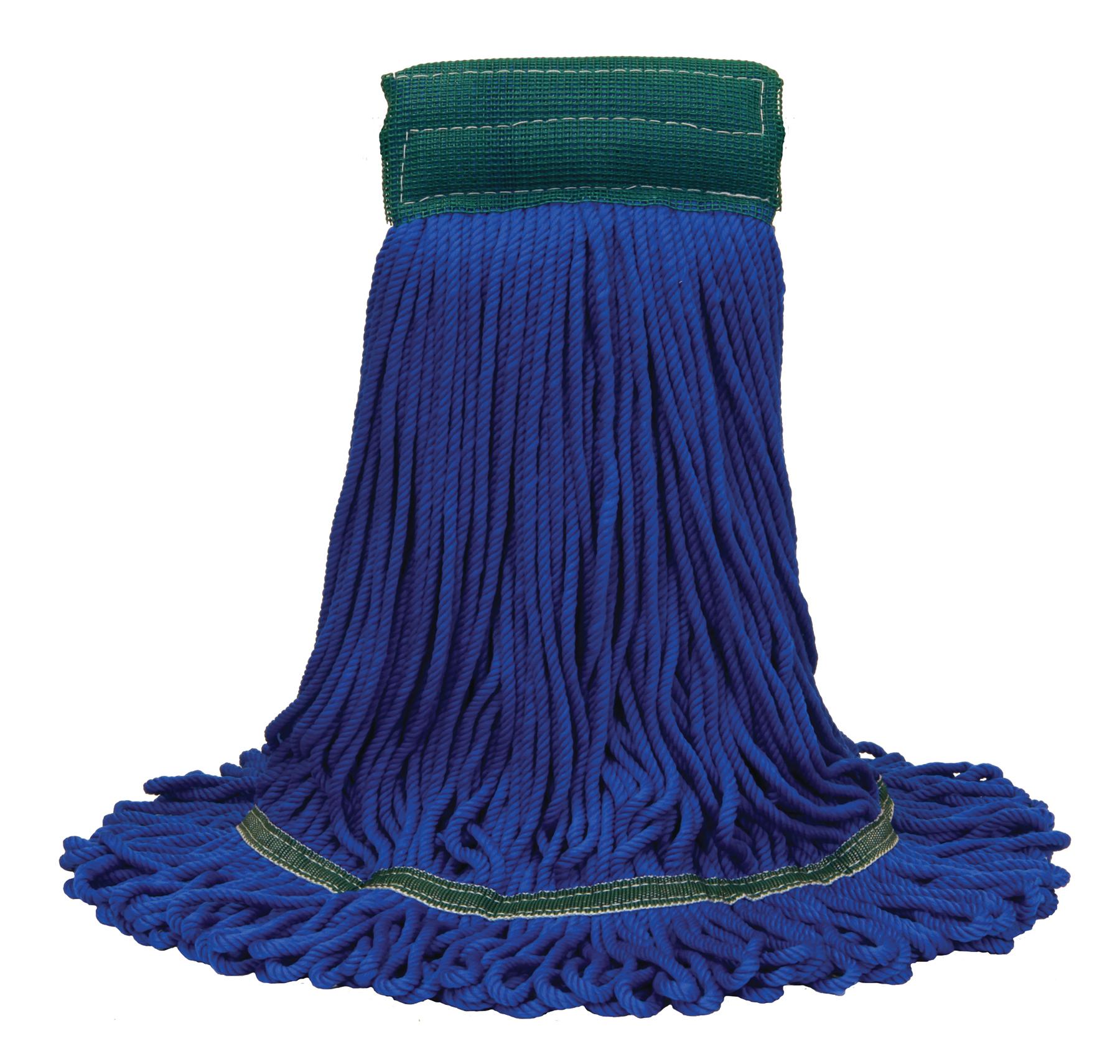 MaxiPlus® Mop Head Medium (MED) Blue Microfiber Loop End 5IN Headband 1/Each