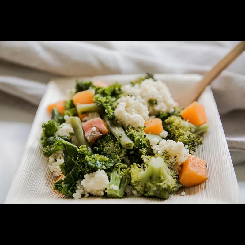 Plate 10X10 IN Palm Leaf Square 25 Count/Pack 4 Packs/Case 100 Count/Case