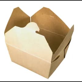 Bio-Plus Terra II® #1 Take-Out Box Fold-Top 5X5X2.5 IN Paper Kraft Square 450/Case