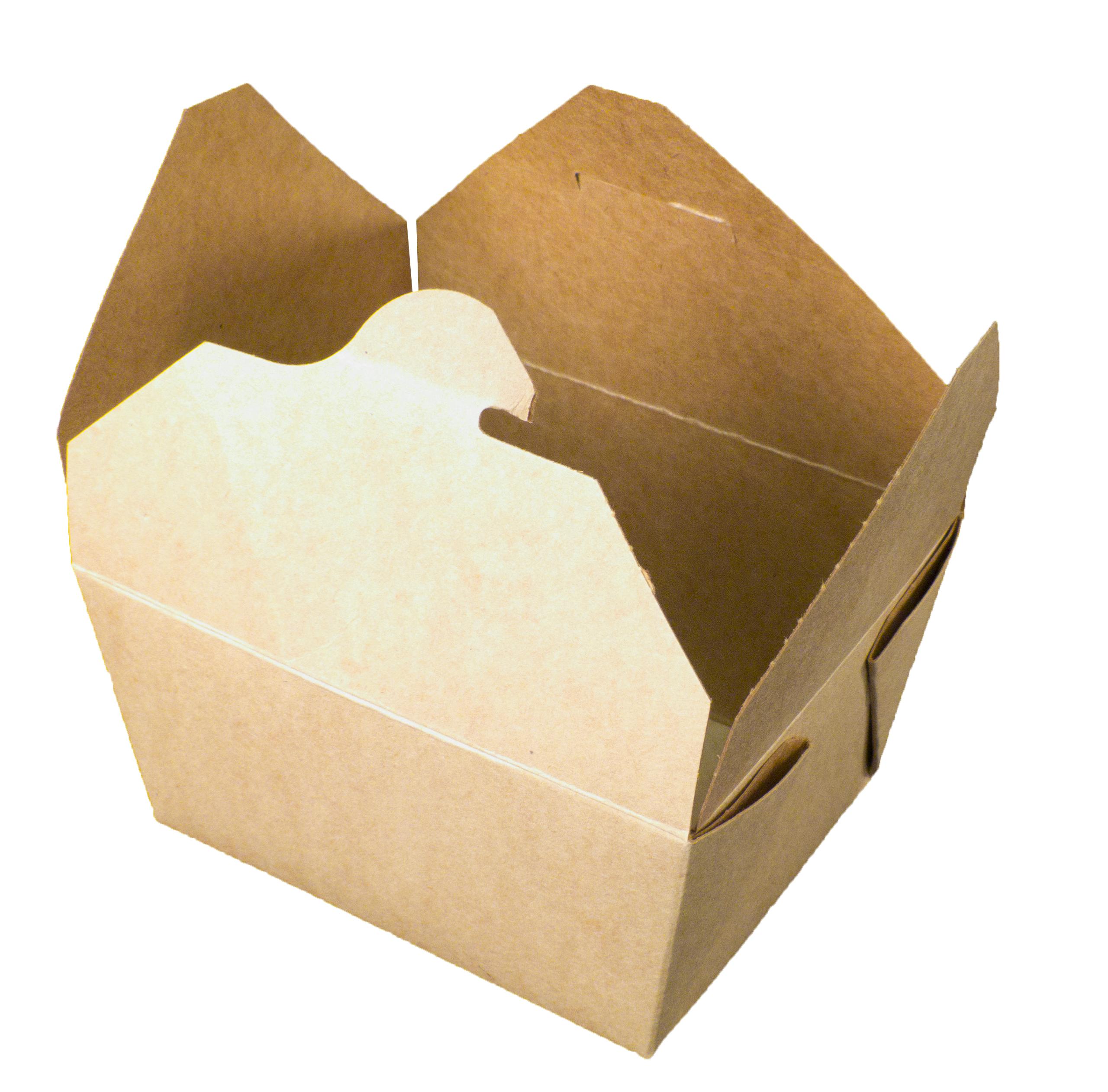 Bio-Plus Terra II® #1 Take-Out Box Fold-Top 5X5X2.5 IN Paper Kraft Square 450/Case