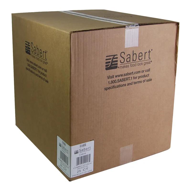 Serving Tray Base & Lid Combo With Dome Lid 16X4.13 IN PET Black Clear Round 25/Case