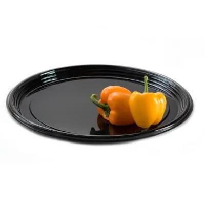 Serving Tray Base & Lid Combo With Dome Lid 16X4.13 IN PET Black Clear Round 25/Case