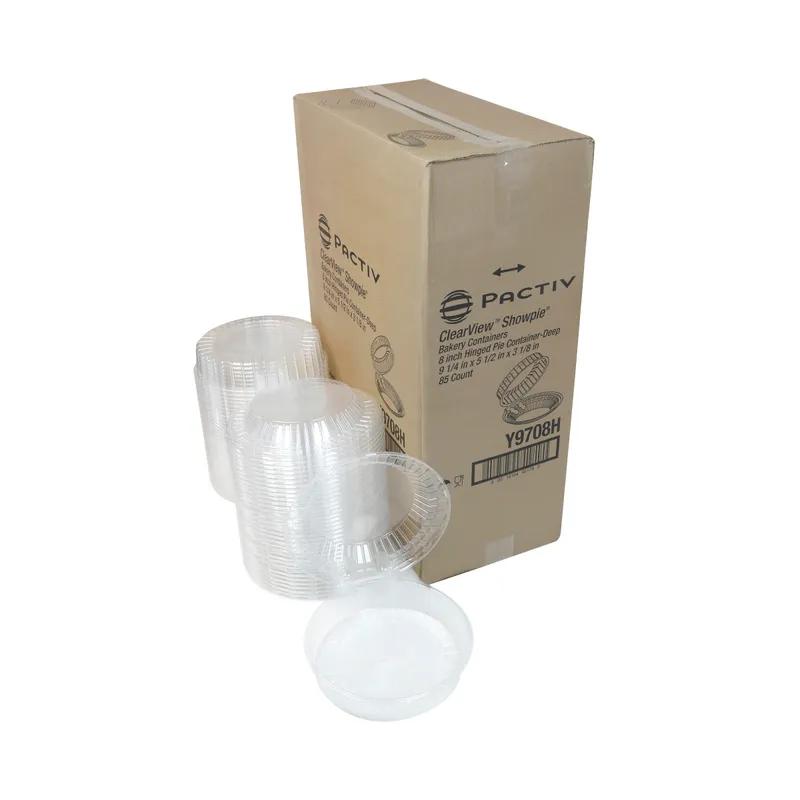 Showpie Pie Hinged Container With Dome Lid 17.8 OZ 9.25X3.125 IN OPS Clear Round 85/Case