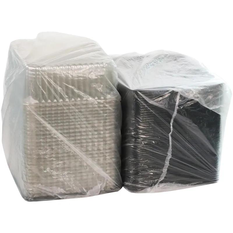 Bakery Tray & Lid Combo With Dome Lid 1/4 Size 14.5X10.75X4.25 IN PET Black Clear Fluted 50/Case