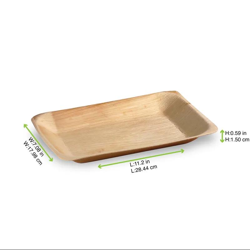 Serving Tray 11.02X7.08X0.59 IN Palm Leaf Rectangle 10 Count/Pack 10 Packs/Case 100 Count/Case