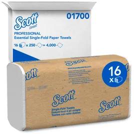 Scott® Folded Paper Towel 9.3X10.5 IN White Single Fold Bleached 250 Sheets/Pack 16 Packs/Case 4000 Sheets/Case