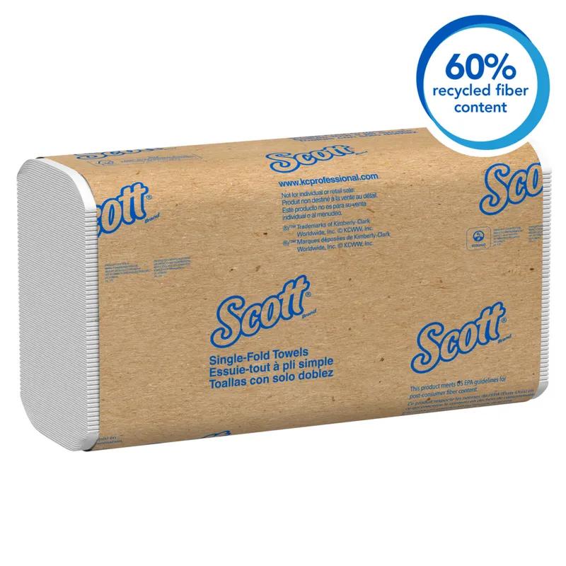 Scott® Folded Paper Towel 9.3X10.5 IN White Single Fold Bleached 250 Sheets/Pack 16 Packs/Case 4000 Sheets/Case