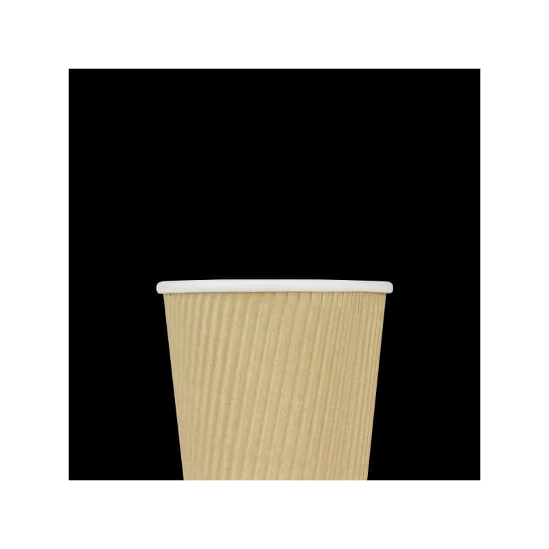 Karat® Hot Cup Insulated Ripple 8 OZ Double Wall Poly-Coated Paper Kraft 500/Case