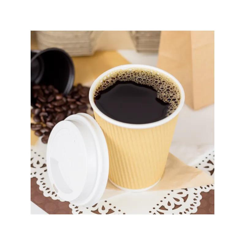 Karat® Hot Cup Insulated Ripple 12 OZ Double Wall Poly-Coated Paper Kraft 500/Case
