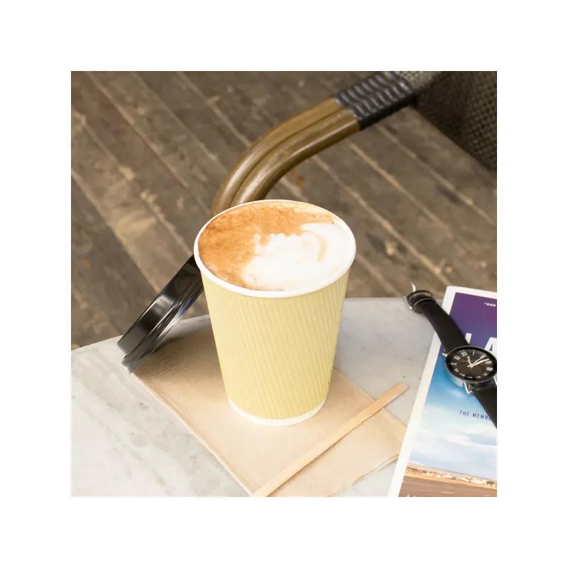 Karat® Hot Cup Insulated Ripple 12 OZ Double Wall Poly-Coated Paper Kraft 500/Case