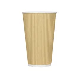 Karat® Hot Cup Ripple Insulated 16 OZ Double Wall Poly-Coated Paper Kraft 90MM 500/Case