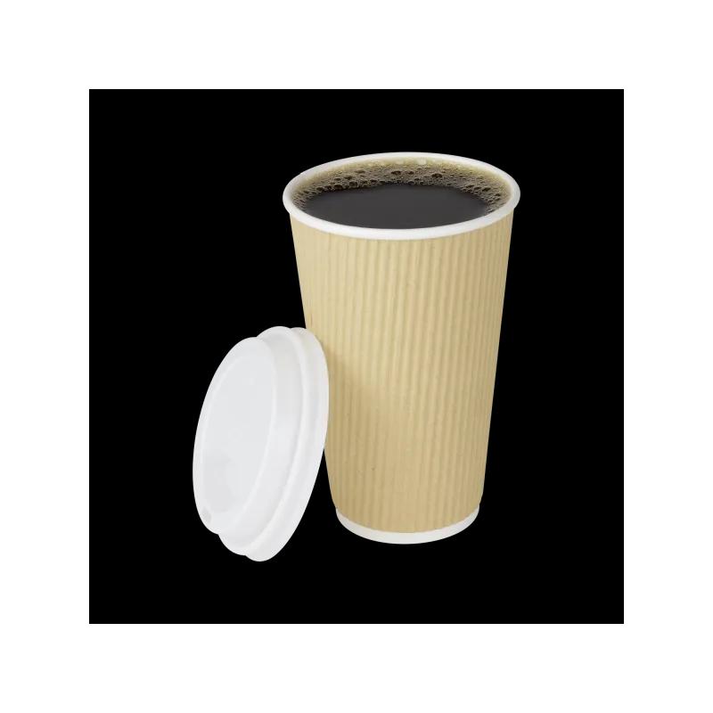 Karat® Hot Cup Ripple Insulated 16 OZ Double Wall Poly-Coated Paper Kraft 90MM 500/Case