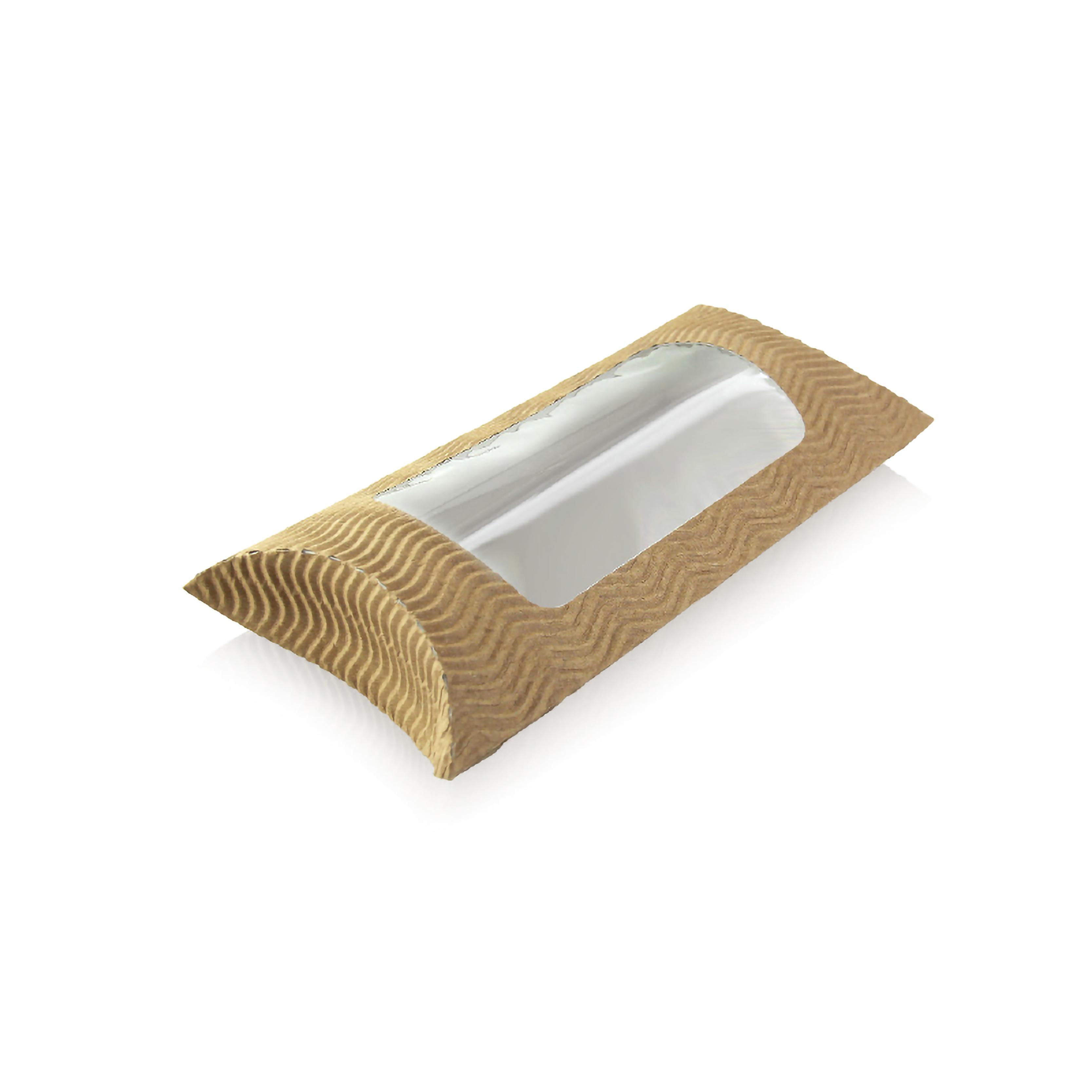 Bakery Box Small (SM) 8.9X3.6X1.75 IN Paper Kraft Rectangle With Window 25 Count/Pack 10 Packs/Case 250 Count/Case