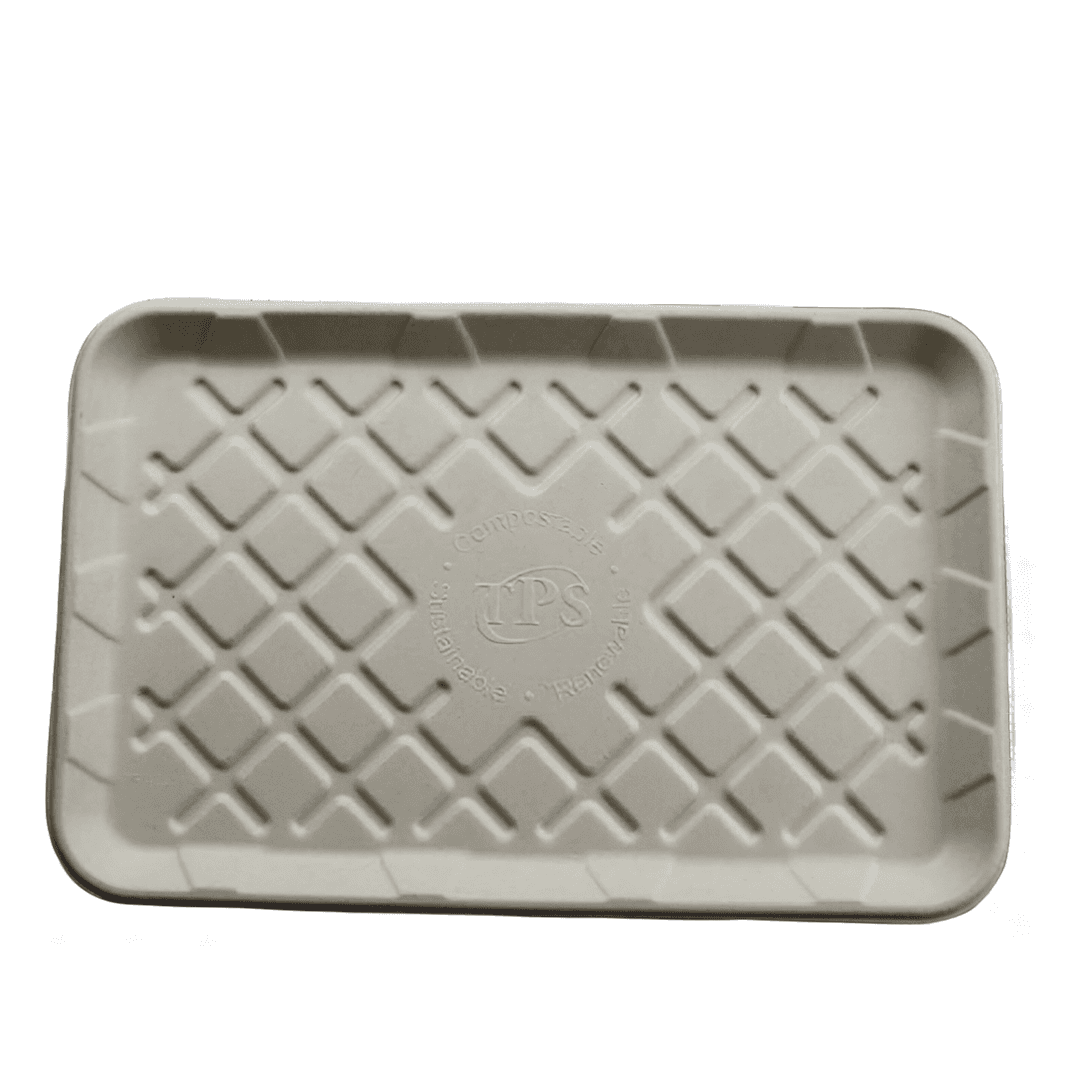 16S Tray 13X8.5X0.6 IN 1 Compartment Pulp Fiber Kraft Rectangle 250/Case