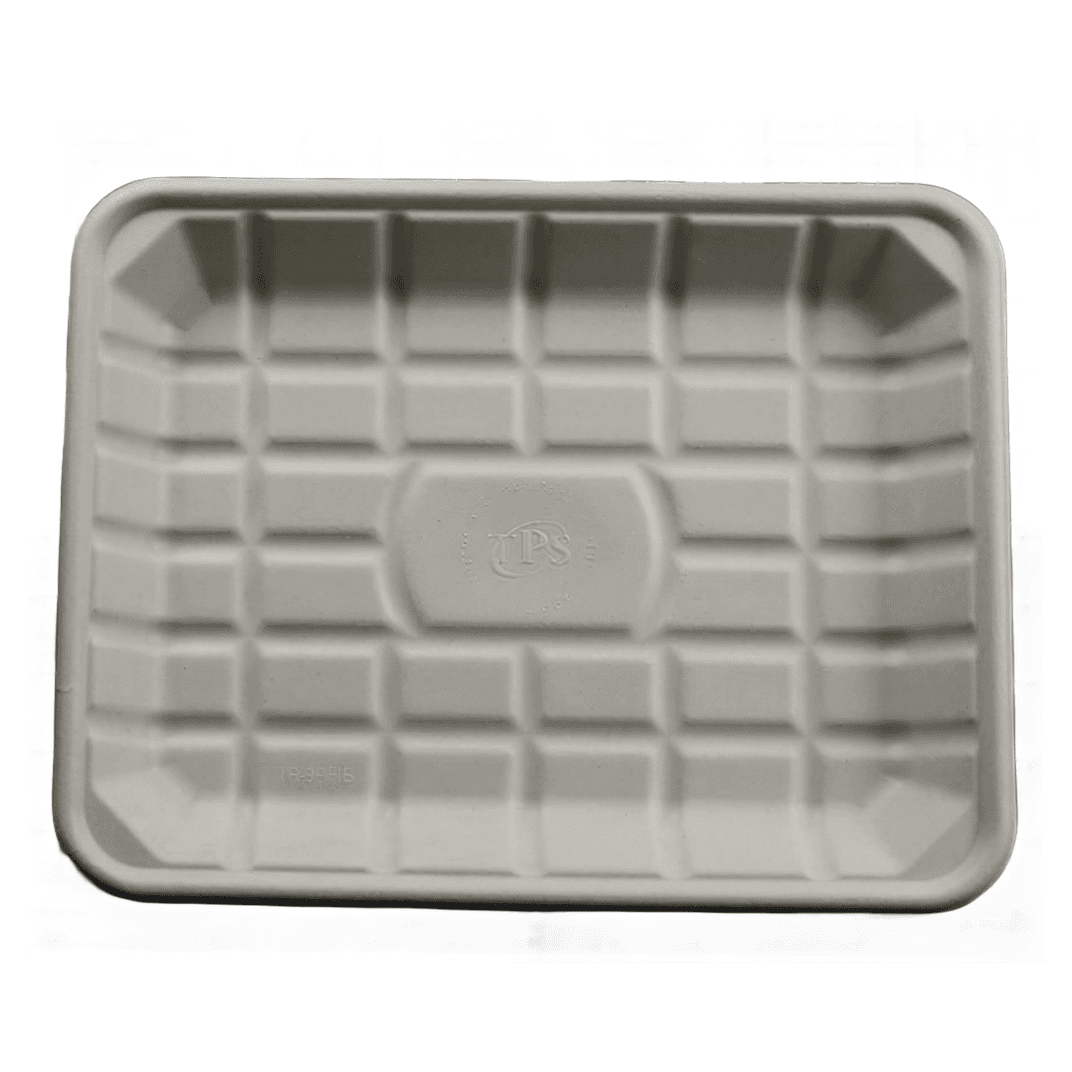 9P Tray 11.7X9.1X1.2 IN 1 Compartment Pulp Fiber Kraft Rectangle 500/Case