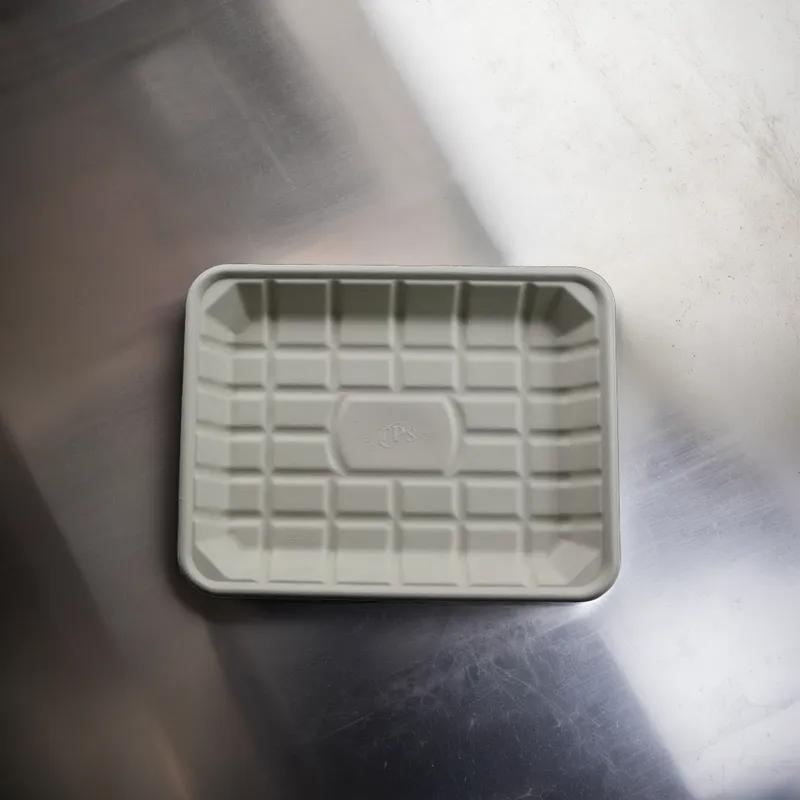 9P Tray 11.7X9.1X1.2 IN 1 Compartment Pulp Fiber Kraft Rectangle 500/Case