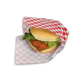 Bagcraft® Multi-Purpose Sheet 12X12 IN Dry Wax Paper Red White Check 5000/Case