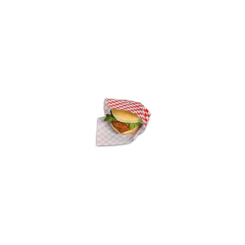 Bagcraft® Multi-Purpose Sheet 12X12 IN Dry Wax Paper Red White Check 5000/Case