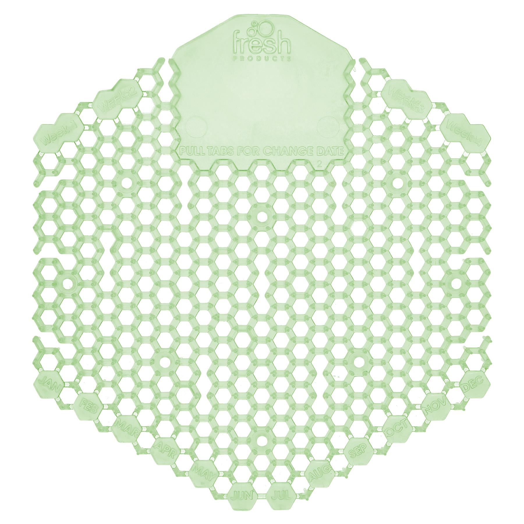 Wave 3D Urinal Screen Herbal Mint Green EVA 7X6.5X0.66 IN Deodorizer 10 Count/Pack 6 Packs/Case 60 Count/Case