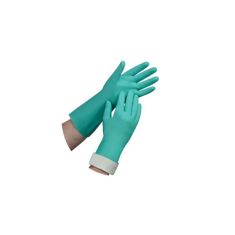 Gloves Large (LG) Green Nitrile Rubber Disposable 12/Pack