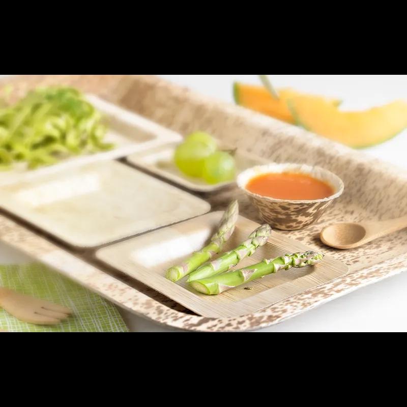 Plate 3.5 IN Bamboo Leaf Natural 50 Count/Pack 20 Packs/Case 1000 Count/Case