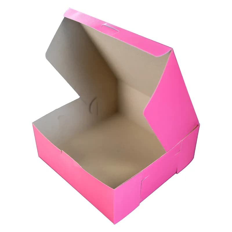 Cupcake Box 6 CT 10X10X4 IN CCNB Pink Square Lock Corner Tuck Top 100/Case