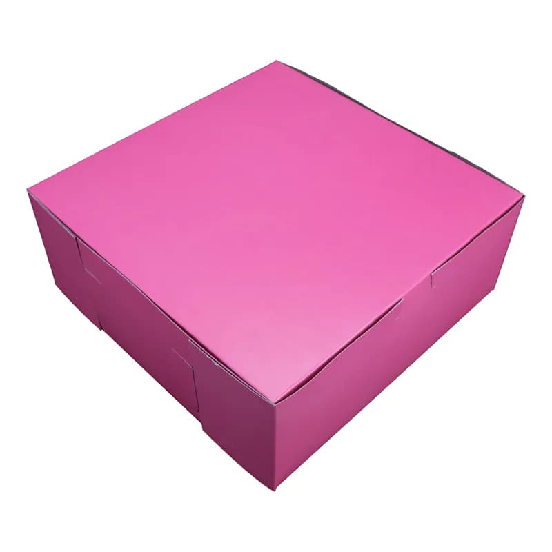 Cupcake Box 6 CT 10X10X4 IN CCNB Pink Square Lock Corner Tuck Top 100/Case