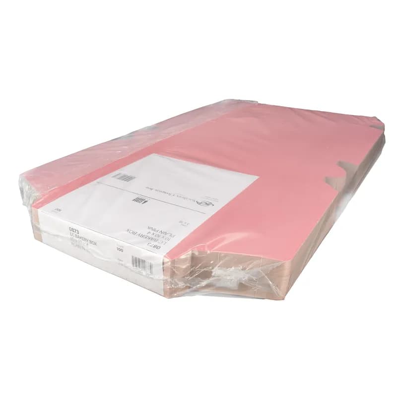 Cupcake Box 6 CT 10X10X4 IN CCNB Pink Square Lock Corner Tuck Top 100/Case