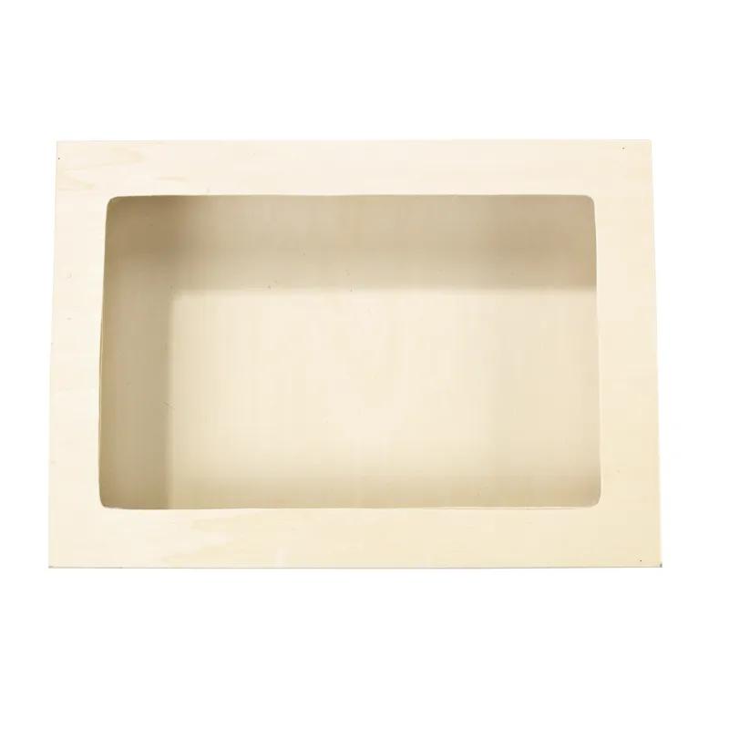 Take-Out Box 15X10.8X2.2 IN Wood Natural With Window Grease Resistant 16 Count/Case