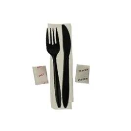 Victoria Bay 5PC Cutlery Kit PP Black Heavy Duty With 13X17 Napkin,Fork,Knife,Salt & Pepper 250/Case
