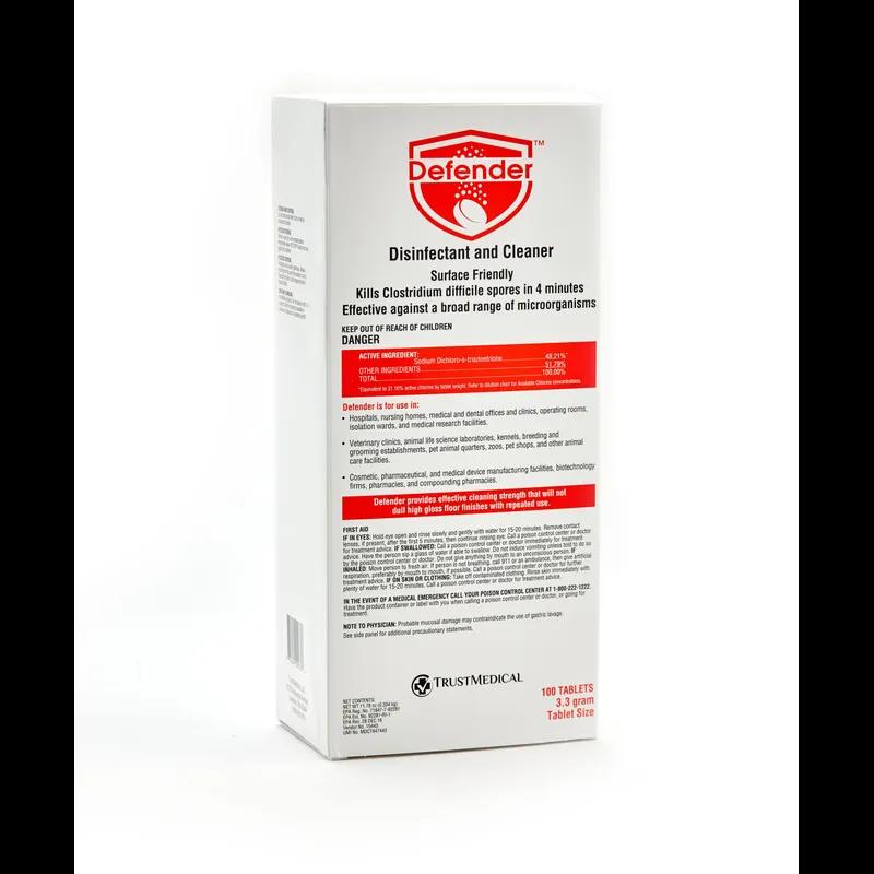 Defender® Mild Scent Disinfectant Cleaner Multi Surface Tablet Sporicidal 100 Count/Pack 5 Packs/Case 500 Count/Case