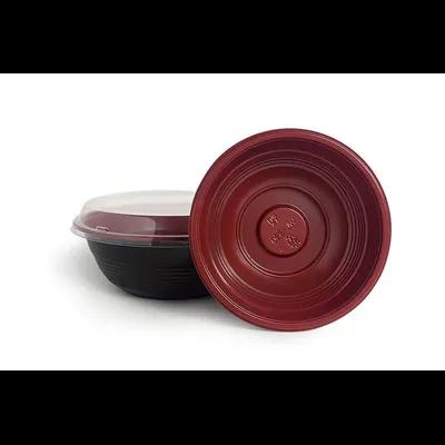Sushi Bowl & Lid Combo 6 IN PP Black Round 300/Case