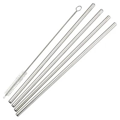 Straw 8.5 IN Stainless Steel 5-Piece Set Straight 1/Set