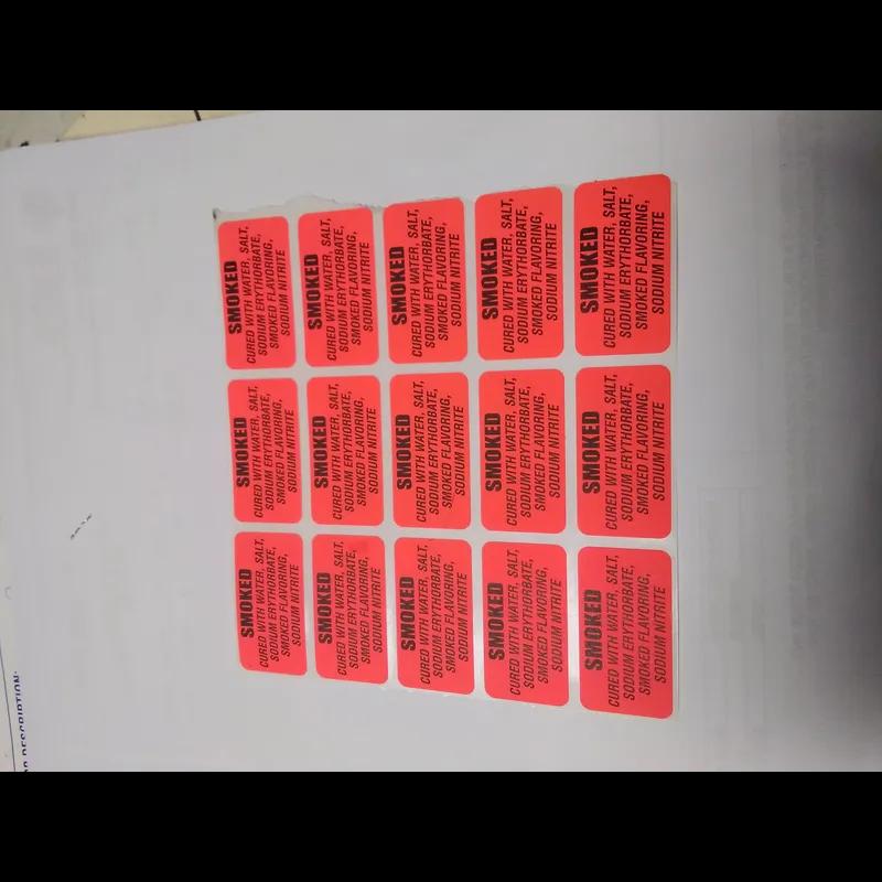 Smoked Label 2X2.875 IN Dayglo Ingredients 1000/Roll