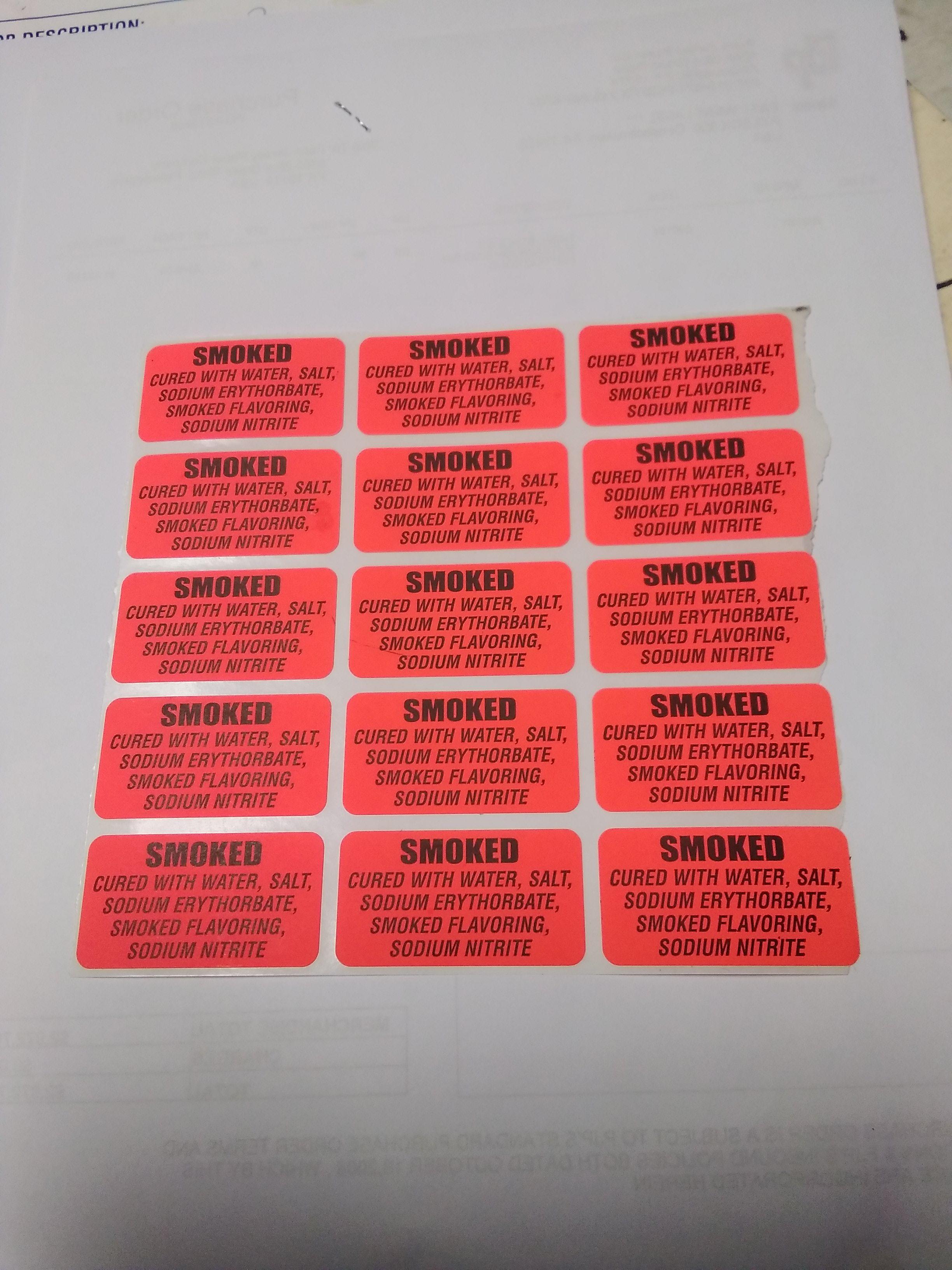 Smoked Label 2X2.875 IN Dayglo Ingredients 1000/Roll