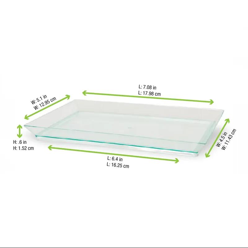 Klarity Plate 7X5.1 IN Plastic Translucent Green Rectangle 50 Count/Pack 2 Packs/Case 100 Count/Case