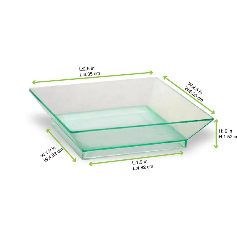 Klarity Lid Mini 2.5X2.5 IN Plastic Translucent Green For 1.5 OZ Container 50 Count/Pack 4 Packs/Case 200 Count/Case
