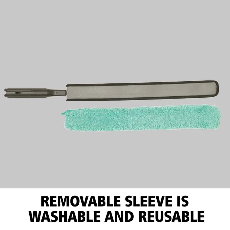 Hygen™ Dusting Wand & Duster 28.75 IN Microfiber Black Gray Reusable Quick Connect Flexi Wand 1/Each