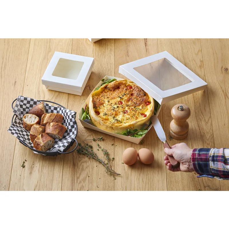 Kray Bakery Box 60 OZ 7.1X7.1X2 IN Corrugated Paperboard Kraft With Window 50 Count/Pack 4 Packs/Case 200 Count/Case