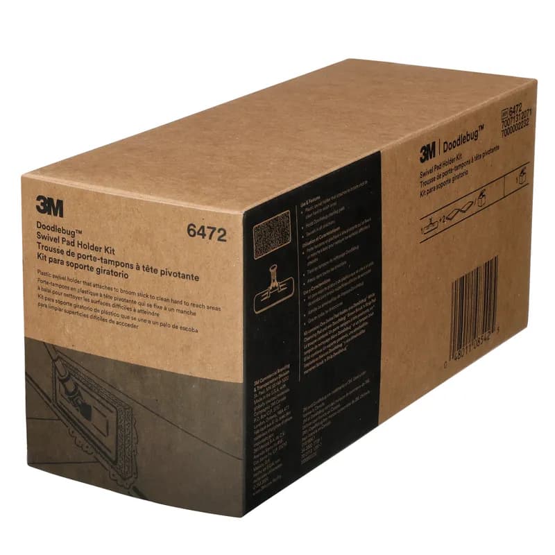 3M™ 6472 Floor Pad Holder Kit 8.937X3.74 IN Plastic Synthetic Fiber Orange Reusable With Pads 4/Case