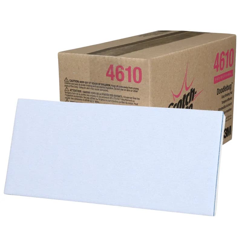 Scotch-Brite™ 4610 Erasing Pad 10X4.625 IN Polymeric Foam White Blue 5 Count/Box 4 Box/Case 20 Count/Case