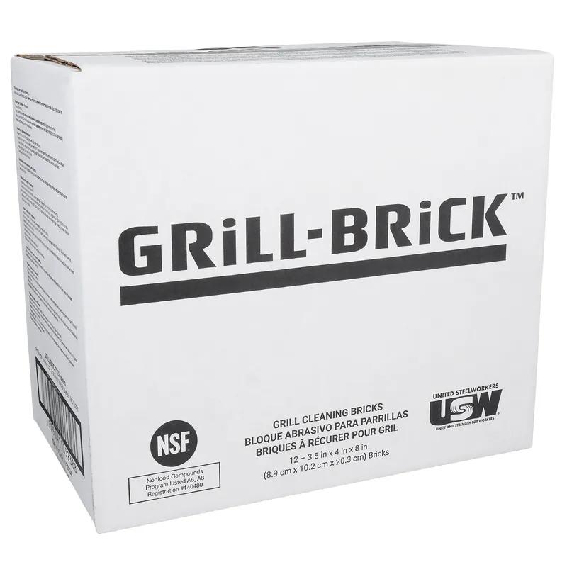 3M™ GB12 Abrasive Grill Brick 3.5X4X8 IN Heavy Duty Fiberglass Gray Rect Industrial Wrapped 1 Count/Pack 12 Packs/Case